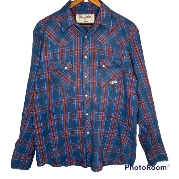 𝅺vintage Wrangler Wrancher Button-Up - Picture 1 of 5